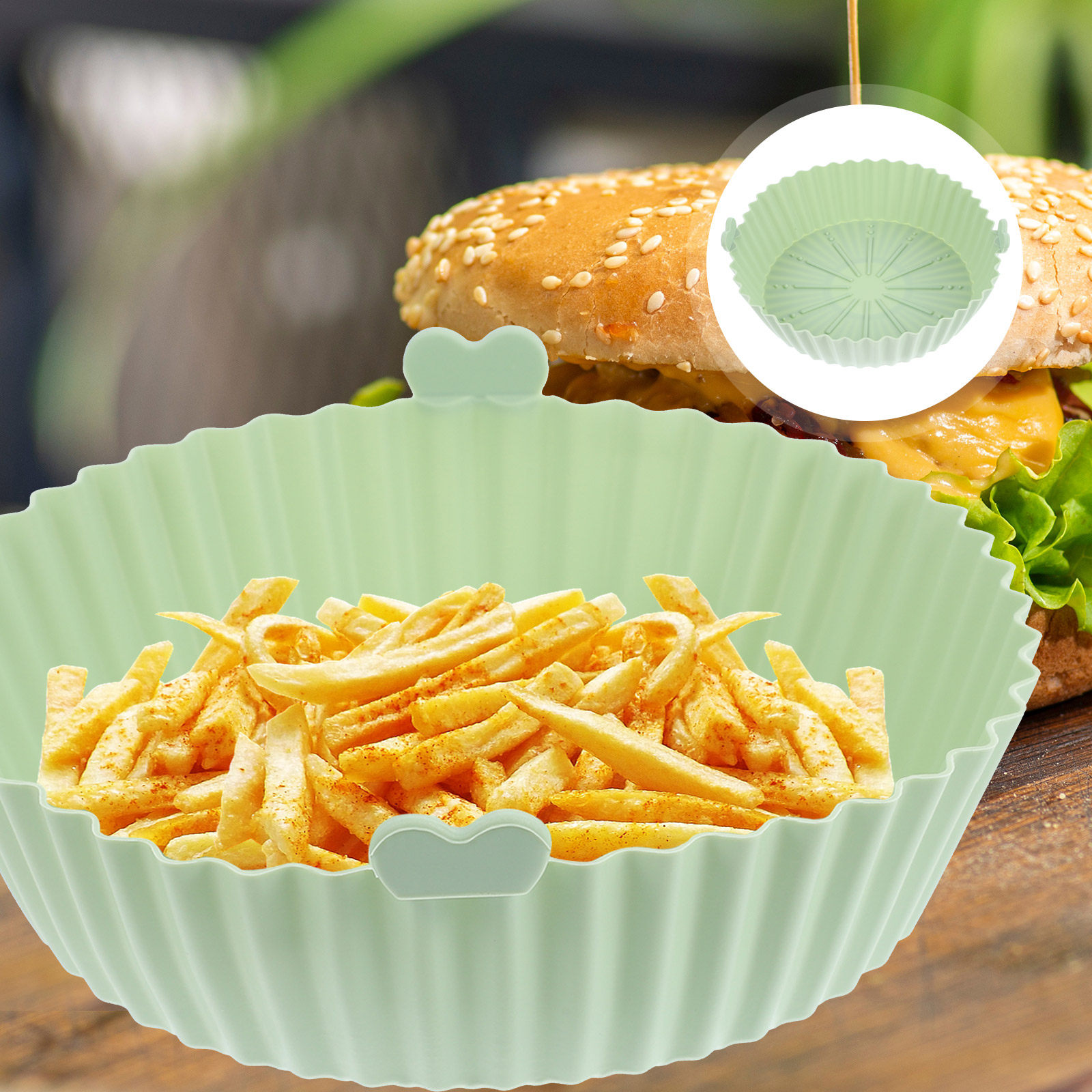 Air Fryer Silicone Pot Liner - Hava Fritözü için Silikon Taban, Ev
